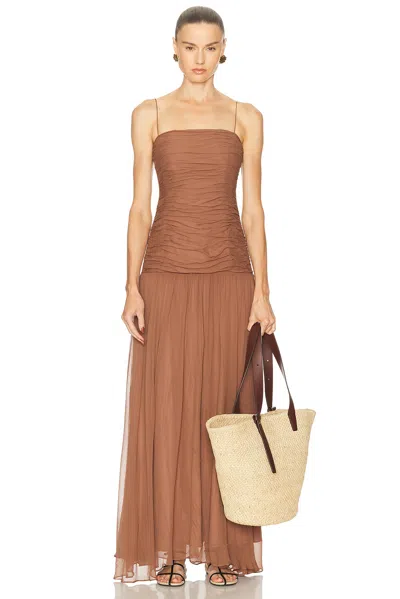 Staud Dalton Dress In Brown