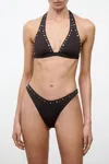 Staud Dana Bikini Bottom In Espresso Studs In Multi