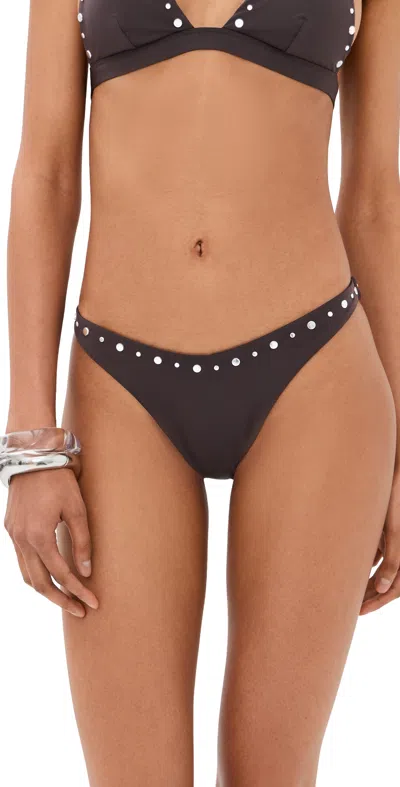 Staud Dana Bikini Bottoms Espresso Studs In Brown