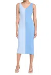 Staud Dana Two-tone Midi Sweater Dress In Blue