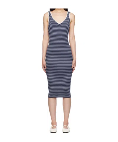Staud Dana Striped Ribbed Dress In Multicolor