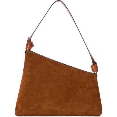 Staud Dani Leather Shoulder Bag In Brown