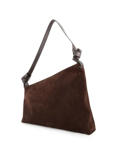Staud Dani Suede Shoulder Bag In Brown