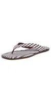 Staud Dante Thong Sandals Dark Chocolate Micro Check In Dark Chocolate Micro Check
