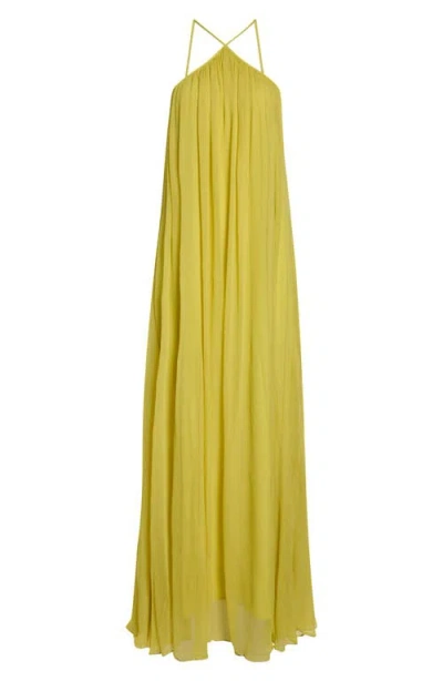 Staud Dasha Halter Maxi Dress In Yellow
