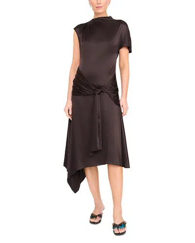 Staud Davina Silk Blend Dress In Brown