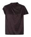 Staud Davina Silk-blend Top In Black