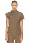 Staud Davina Asymmetric Top In Brown