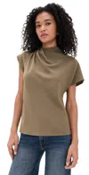 Staud Davina Asymmetric Top In Brown