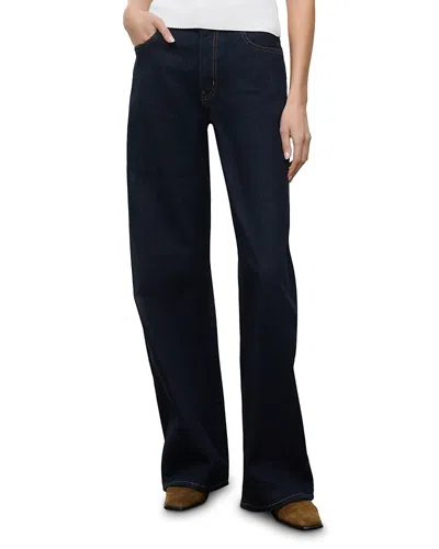 Staud Dean High Rise Straight Jeans In Blue