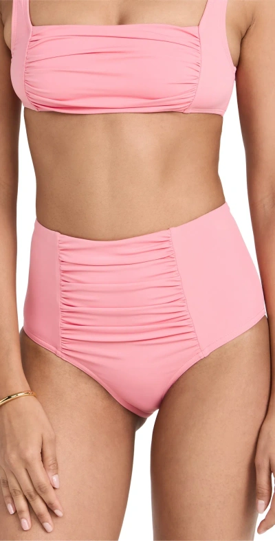 Staud Declan High Rise Bikini Bottoms Pearl Pink