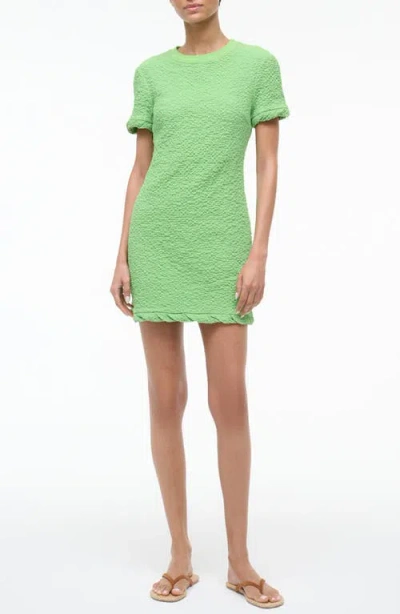 Staud Delia Smock Minidress In Green