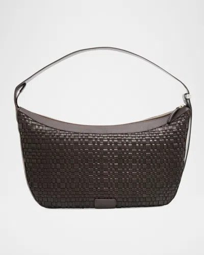 Staud Demy Large Woven Leather Hobo Bag