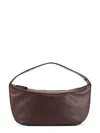 Staud Demy Leather Shoulder Bag With Adjustable Strap In Brown