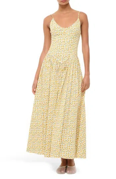 STAUD STAUD DENA FLORAL COTTON MAXI DRESS