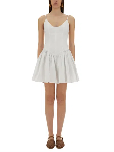 Staud Fitted Mini Dress In White