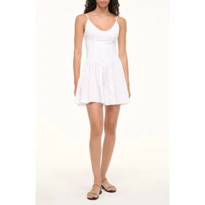 Staud Dena Sleeveless Stretch Cotton Minidress In White