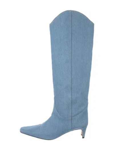 Pre-owned Staud Denim Boots In Blue