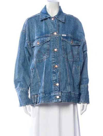 Pre-owned Staud Denim Jacket In Blue