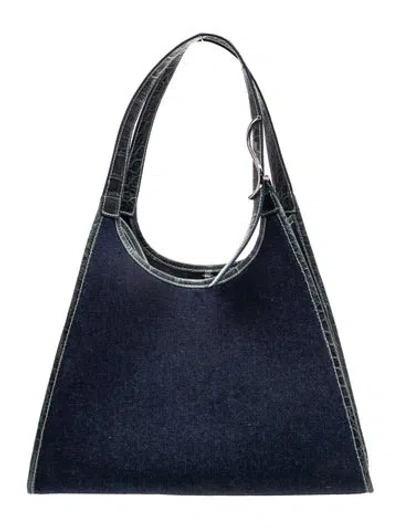 Pre-owned Staud Denim Shoulder Bag In Blue