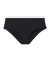 Staud Devon High Rise Bikini Bottoms Black/white In Black