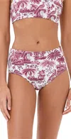 Staud Devon High Rise Bikini Bottoms Bordeaux Toile In Bordeaux Toile