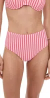 Staud Devon High Rise Bikini Bottoms Montauk Stripe