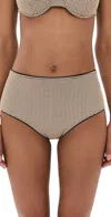 Staud Devon High Rise Bikini Bottoms Natural Pique