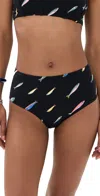 Staud Devon High Rise Bikini Bottoms Pop Sardines Black