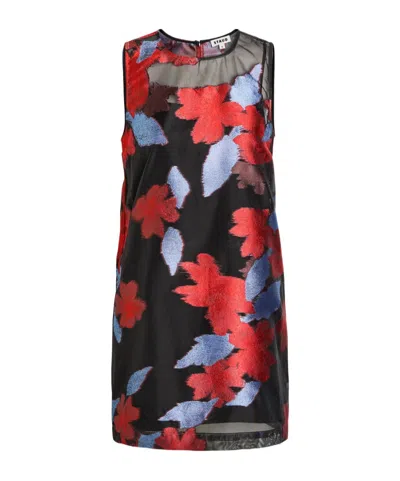 Staud Devoré Organza Mini Dress In Black