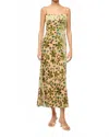 Staud Dianna Midi Dress In Moss Floral Tapestry In Multi