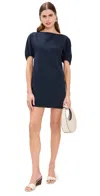 Staud Didi Boat-neck Mini Dress In Navy