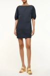 Staud Didi Boat-neck Mini Dress In Navy