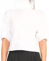 Staud Didi Short Sleeve Top In White In White