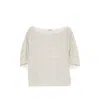 Staud Didi Cotton Popeline Micro Stripes Top Tops Multicolor In Neutral