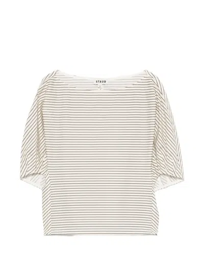 Staud Didi Striped Top In White