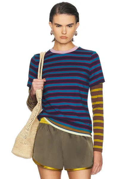Staud Dillon Tee In Potter Stripe Multi