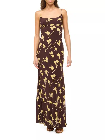 Staud Dinah Dress In Earth Pressed Floral