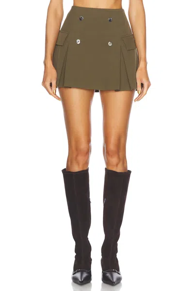 Staud Division A-shaped Mini Skirt In Green