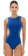 Staud Dolce One Piece Deep Sea/white In Deep Sea/white