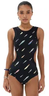 Staud Dolce One Piece Pop Sardines Black