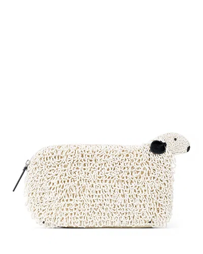 Staud Dolly Beaded Clutch In White
