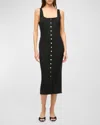 Staud Domani Midi Dress In Black