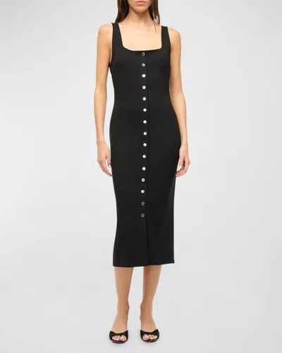 Staud Domani Midi Dress In Black