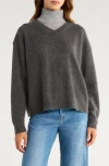 Staud Doris Layered Look Cashmere Sweater In Gray