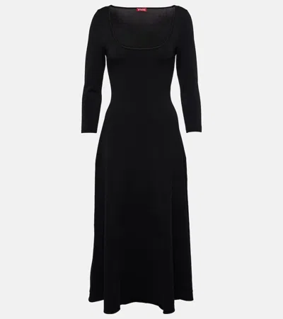 Staud Midikleid Douvres In Blk Black