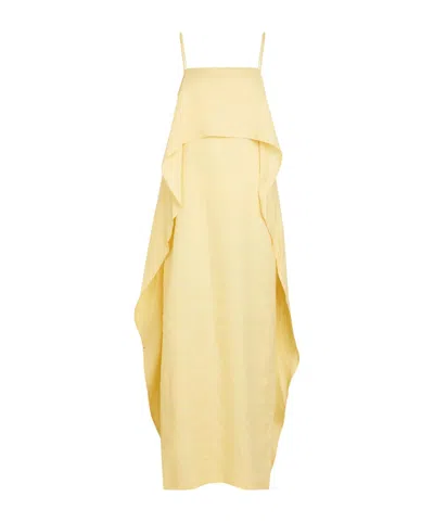 Staud Valencia Layered Spaghetti-strap Maxi Dress In Yellow