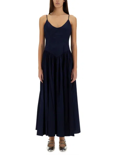 Staud Dena Flared Maxi Dress In Navy