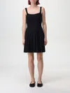 Staud Ellison Stitched-waist Sleeveless Knit Mini Dress In Schwarz