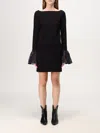 Staud Hawthorne Organza-trimmed Minidress In Schwarz